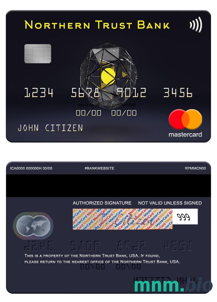 USA Northern Trust Bank przykład karty mastercard w formacie PSD